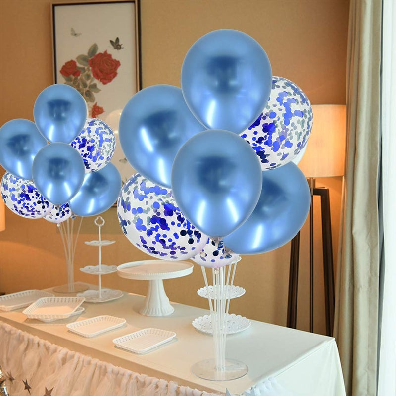 TONIFUL Blue Balloon Stand Centerpiece Table Decoration for Blue Party Decorations,Father's Day,Birthday Decorations,21st Men's Birthday,Balloon Arch Stand Class of 2026 Graduation Decorations (4 set) - Image 5
